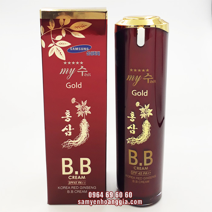 Kem Lót Nền Chống Nắng Bb Cream Hồng Sâm Đỏ My Gold Hàn Quốc Spf45 Pa